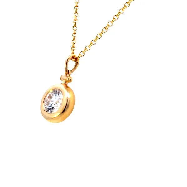 Lab grown 1ct Round Bezel Set Pendant-14ky Image 2 Bryan Jewelry Prattville, AL