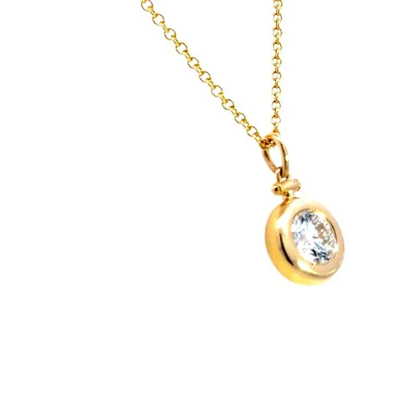 Lab grown 1ct Round Bezel Set Pendant-14ky Image 3 Bryan Jewelry Prattville, AL