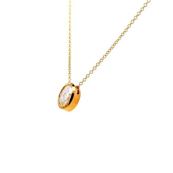 Lab grown bezel set oval diamond pendant-14ky Image 2 Bryan Jewelry Prattville, AL