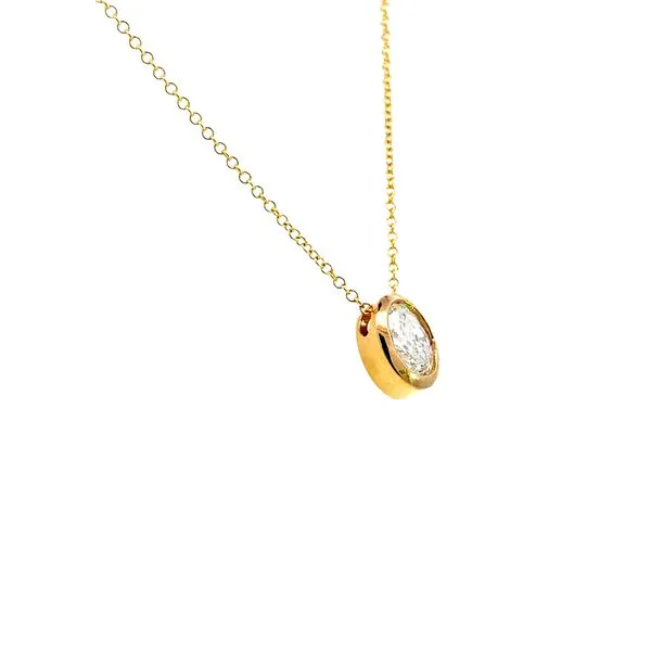 Lab grown bezel set oval diamond pendant-14ky Image 3 Bryan Jewelry Prattville, AL