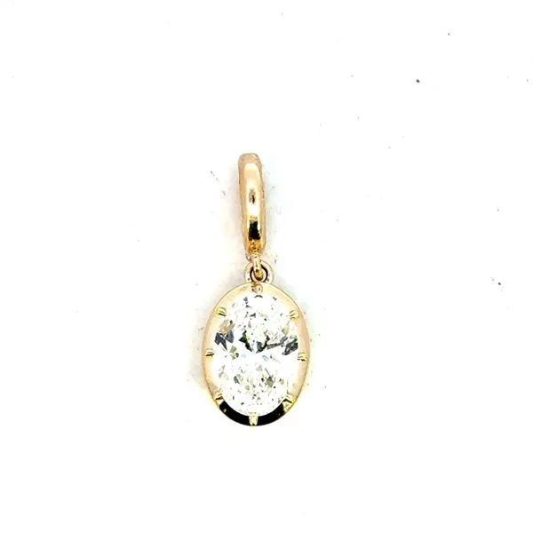 Lab grown 2ct oval diamond pendant drop-14ky Bryan Jewelry Prattville, AL