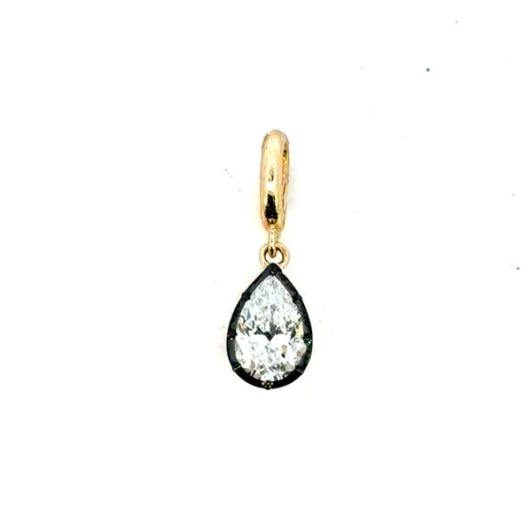 Lab grown 1ct Pear shaped diamond with black rhodium outline-14ky Bryan Jewelry Prattville, AL