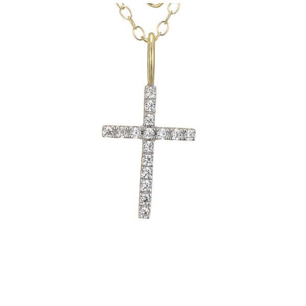 Radiant Faith: Lab Grown Diamond Cross Pendant in Yellow Gold Over Sterling Silver Bryan Jewelry Prattville, AL