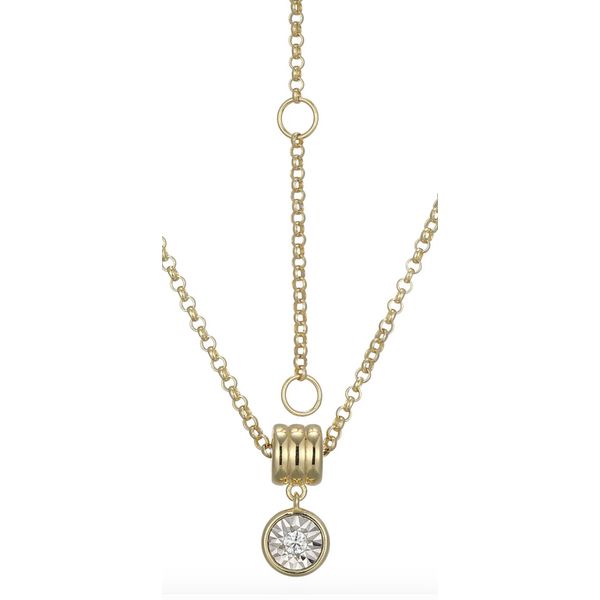 Monte Luna Lab Grown Diamond Pendant with Yellow Plated Sterling Silver Chain Image 2 Bryan Jewelry Prattville, AL