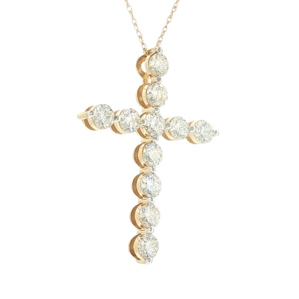Radiant Faith: Floating Diamond Cross Pendant Image 3 Bryan Jewelry Prattville, AL