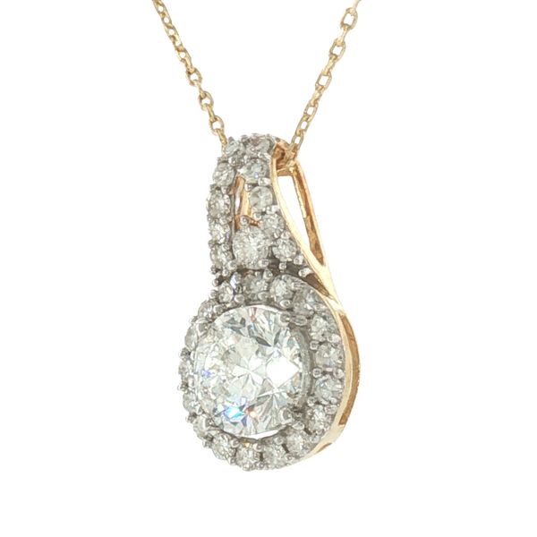 Radiant Elegance: Diamond Halo Pendant Image 3 Bryan Jewelry Prattville, AL