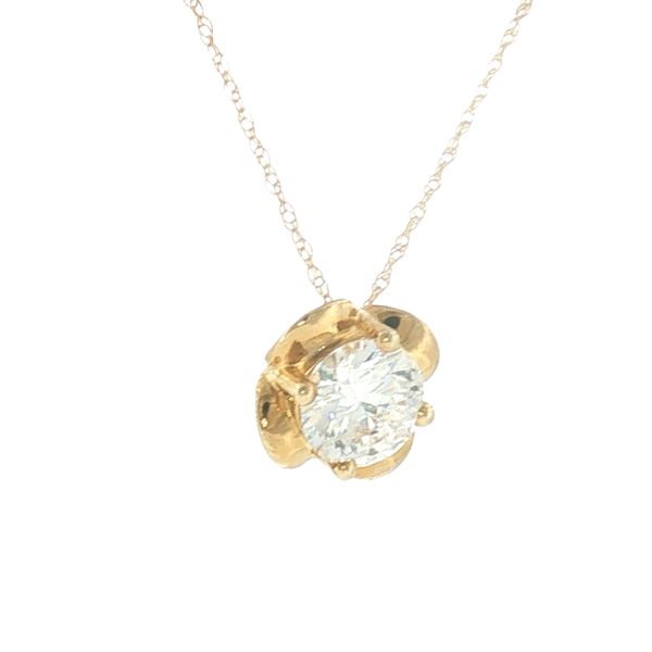 Petal Radiance: Floral Diamond Solitaire Pendant Image 2 Bryan Jewelry Prattville, AL