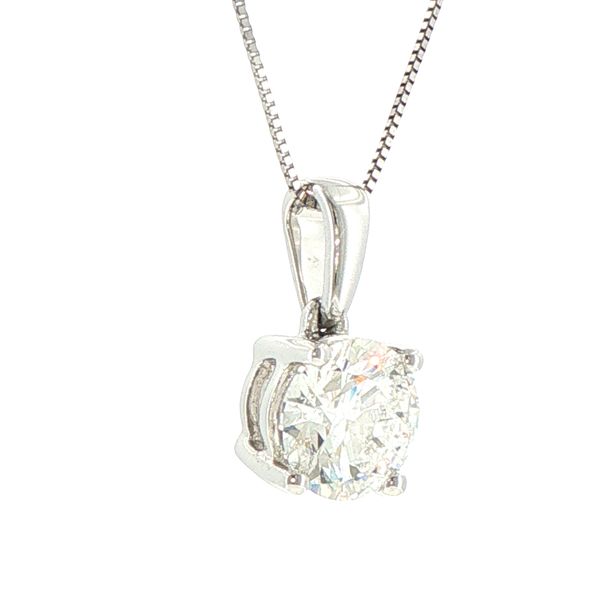 2ct Lab Grown Diamond Solitaire Pendant in 14K White Gold Image 2 Bryan Jewelry Prattville, AL