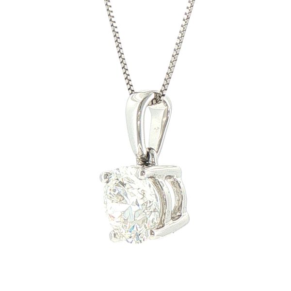 2ct Lab Grown Diamond Solitaire Pendant in 14K White Gold Image 3 Bryan Jewelry Prattville, AL