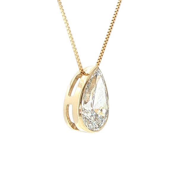 2ct Lab Grown Pear Diamond Pendant in 14K Yellow Gold Image 2 Bryan Jewelry Prattville, AL