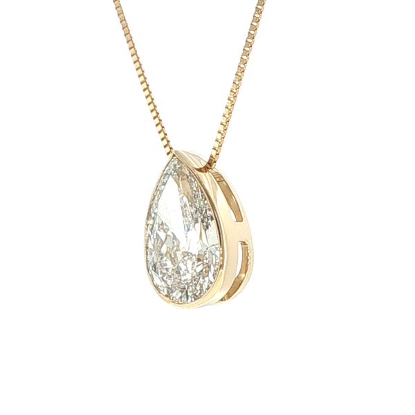 2ct Lab Grown Pear Diamond Pendant in 14K Yellow Gold Image 3 Bryan Jewelry Prattville, AL