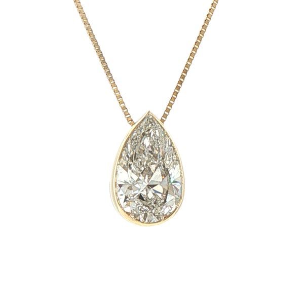 2ct Lab Grown Pear Diamond Pendant in 14K Yellow Gold Bryan Jewelry Prattville, AL