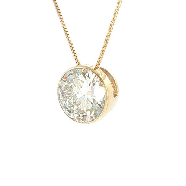3ct Lab Grown Round Diamond Pendant in 14K Yellow Gold Image 2 Bryan Jewelry Prattville, AL