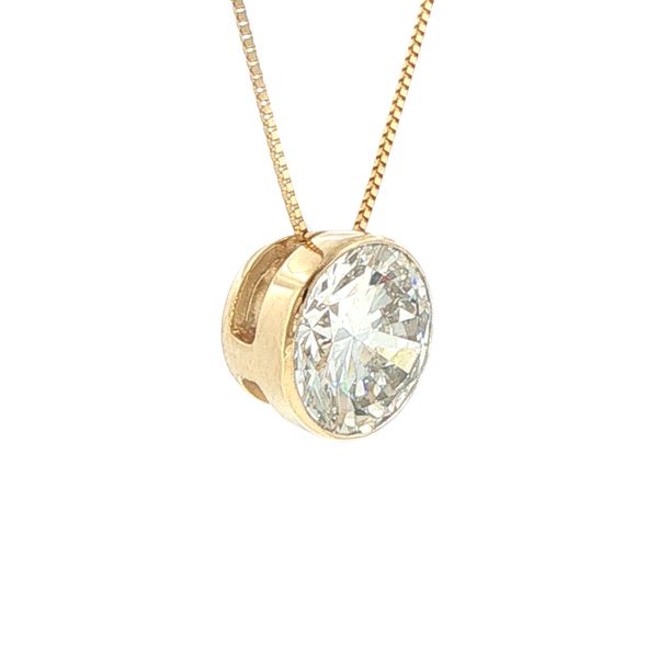 3ct Lab Grown Round Diamond Pendant in 14K Yellow Gold Image 3 Bryan Jewelry Prattville, AL