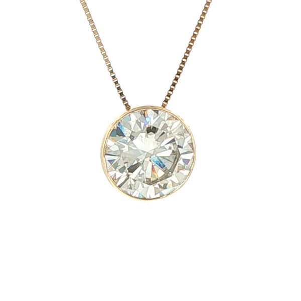 3ct Lab Grown Round Diamond Pendant in 14K Yellow Gold Bryan Jewelry Prattville, AL