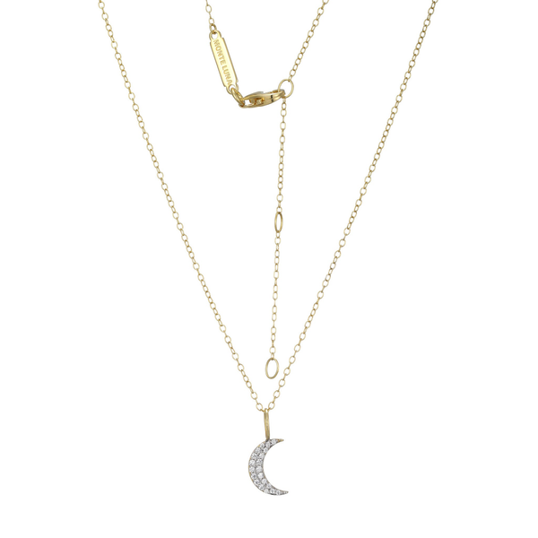 Crescent Moon Diamond Pendant in Yellow Gold Plate over Sterling Silver Image 2 Bryan Jewelry Prattville, AL