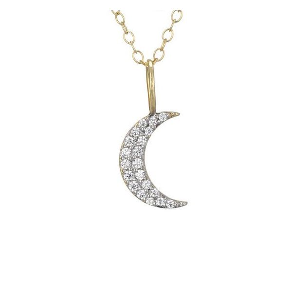 Crescent Moon Diamond Pendant in Yellow Gold Plate over Sterling Silver Bryan Jewelry Prattville, AL