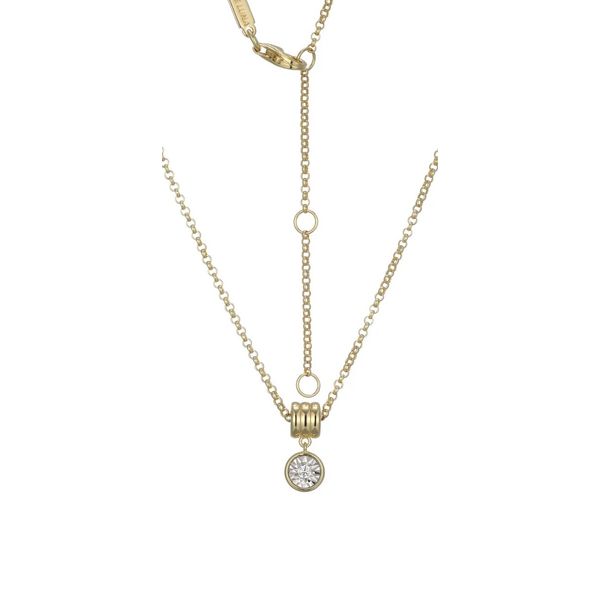 Monte Luna Lab Grown Diamond Pendant with Yellow Plated Sterling Silver Chain Image 3 Bryan Jewelry Prattville, AL