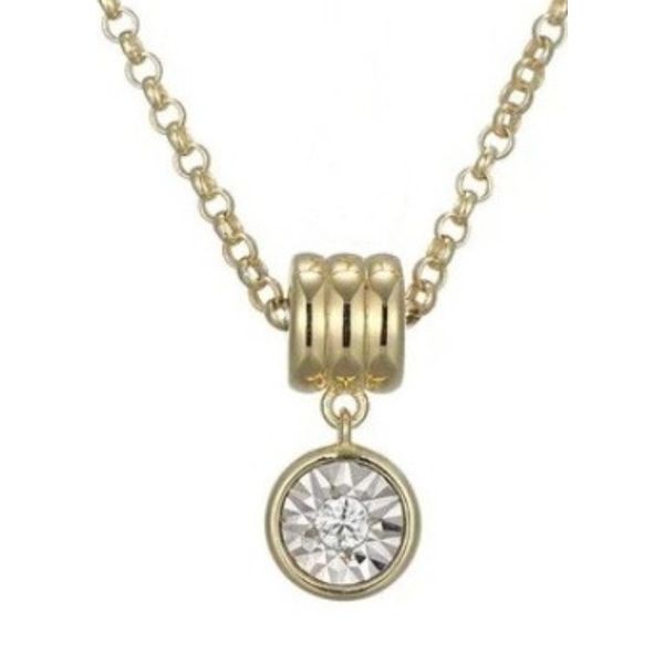 Monte Luna Lab Grown Diamond Pendant with Yellow Plated Sterling Silver Chain Bryan Jewelry Prattville, AL