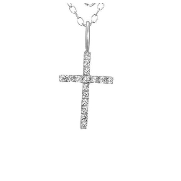 Petite 1/10ctw Lab Grown Diamond Cross Pendant with Adjustable Chain Bryan Jewelry Prattville, AL