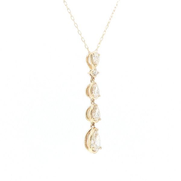 1ctw Lab-Grown Diamond Graduated Drop Pendant in 14K Yellow Gold Image 2 Bryan Jewelry Prattville, AL