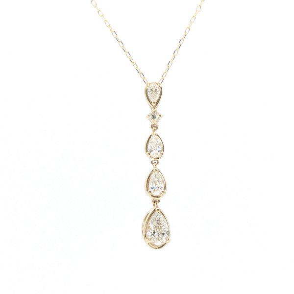 1ctw Lab-Grown Diamond Graduated Drop Pendant in 14K Yellow Gold Bryan Jewelry Prattville, AL
