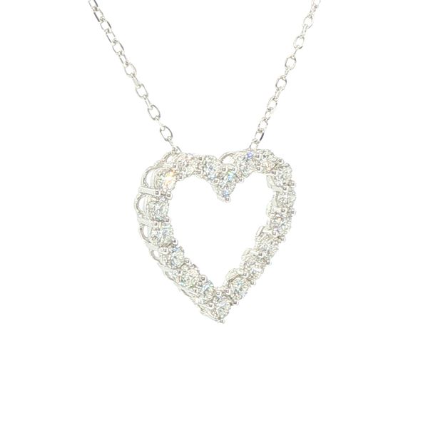 1ctw Lab Grown Diamond Heart Pendant in Sterling Silver Image 2 Bryan Jewelry Prattville, AL