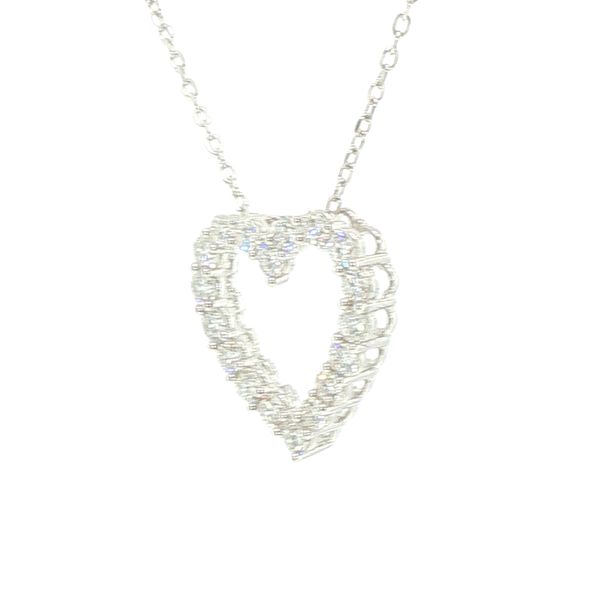 1ctw Lab Grown Diamond Heart Pendant in Sterling Silver Image 3 Bryan Jewelry Prattville, AL