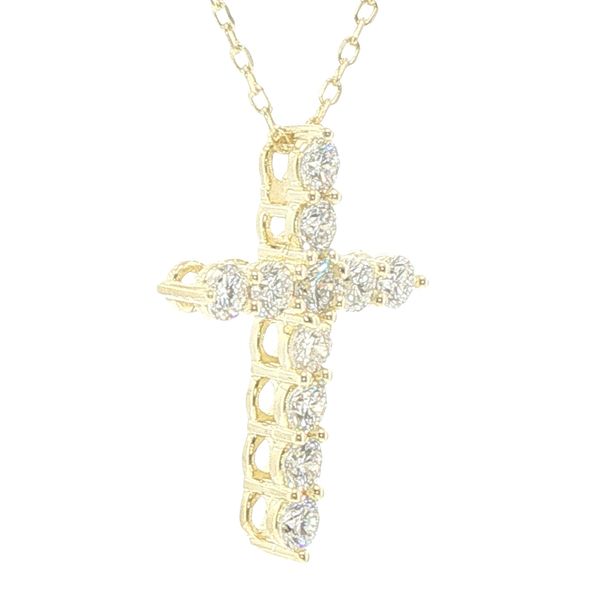 1ctw Lab Grown Diamond Cross Pendant in Yellow Vermeil Image 2 Bryan Jewelry Prattville, AL
