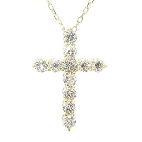 1ctw Lab Grown Diamond Cross Pendant in Yellow Vermeil Bryan Jewelry Prattville, AL