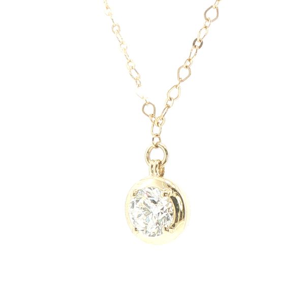 1ct Lab Grown Round Diamond Pendant in 14K Yellow Gold Image 2 Bryan Jewelry Prattville, AL