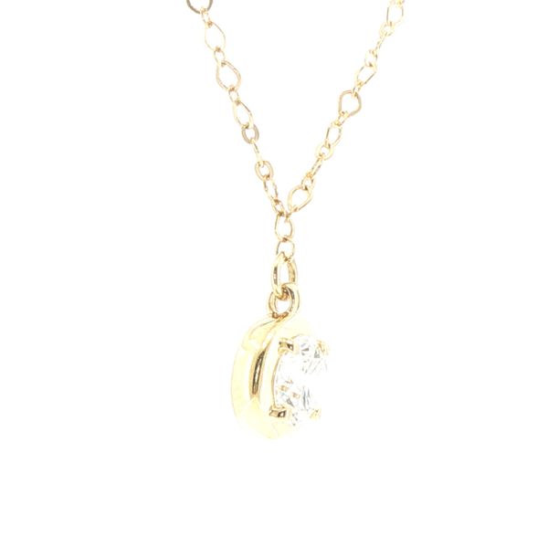 1ct Lab Grown Round Diamond Pendant in 14K Yellow Gold Image 3 Bryan Jewelry Prattville, AL