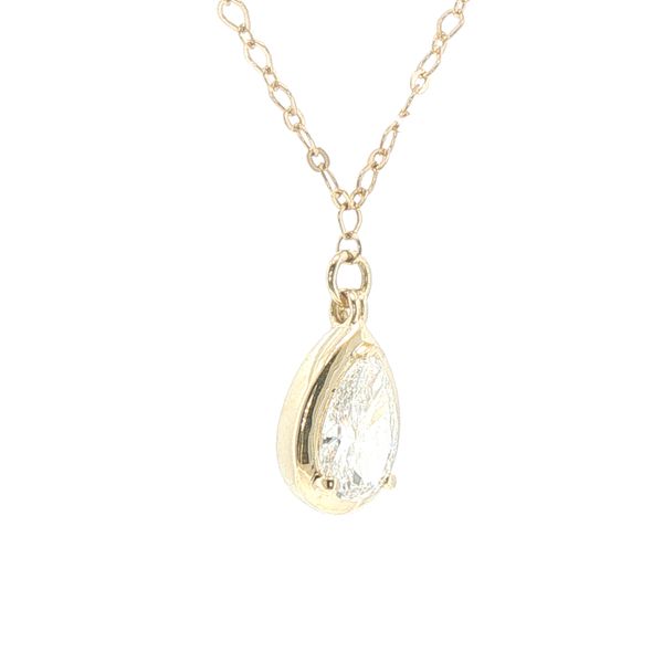 1ct Lab Grown Pear Diamond Pendant in 14K Yellow Gold Image 2 Bryan Jewelry Prattville, AL