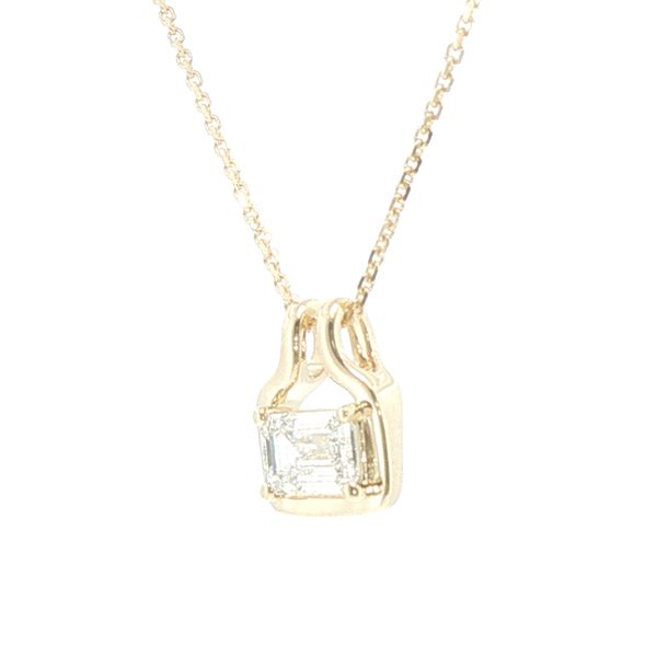 1ct Lab Grown Emerald Cut East-West Diamond Pendant in 14K Yellow Gold Image 3 Bryan Jewelry Prattville, AL