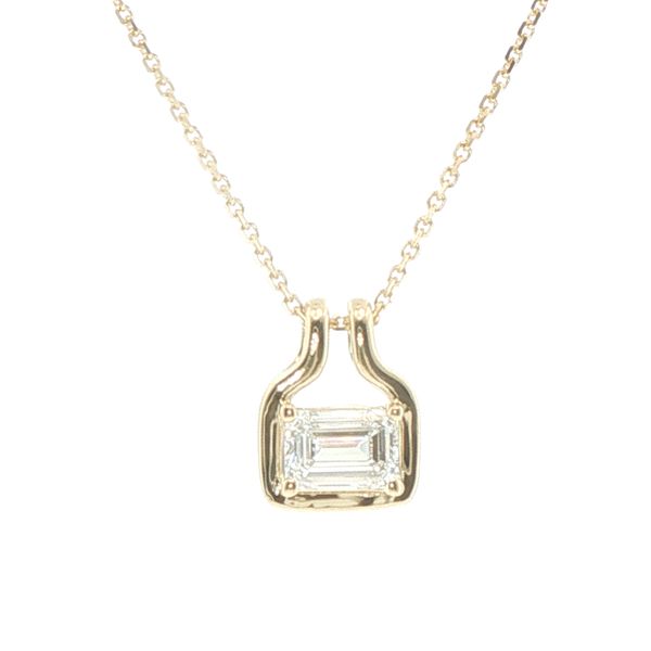 1ct Lab Grown Emerald Cut East-West Diamond Pendant in 14K Yellow Gold Bryan Jewelry Prattville, AL