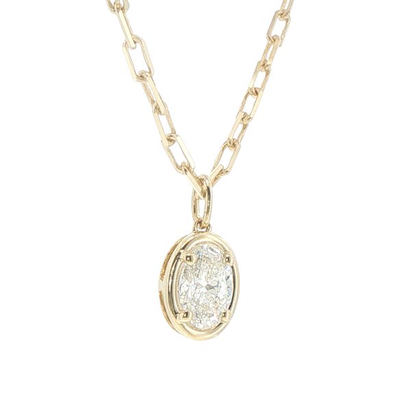 1ct Lab Grown Oval Diamond Pendant in 14K Yellow Gold Image 2 Bryan Jewelry Prattville, AL