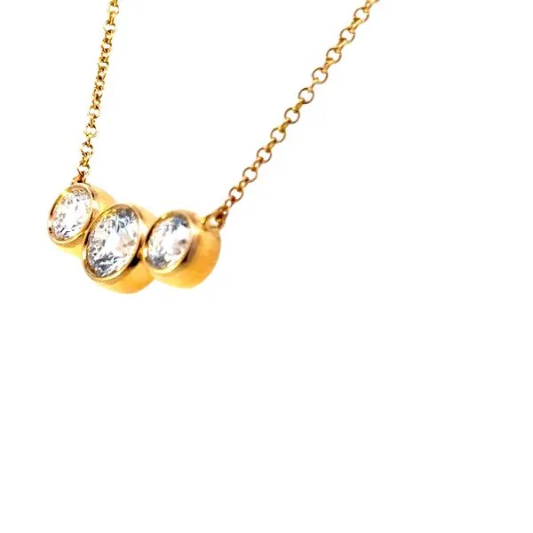 Lab grown three stone necklace-14ky Image 2 Bryan Jewelry Prattville, AL