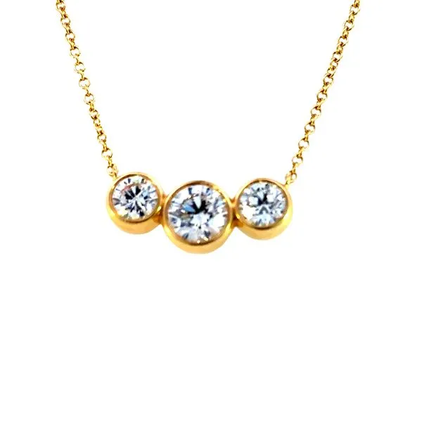 Lab grown three stone necklace-14ky Bryan Jewelry Prattville, AL