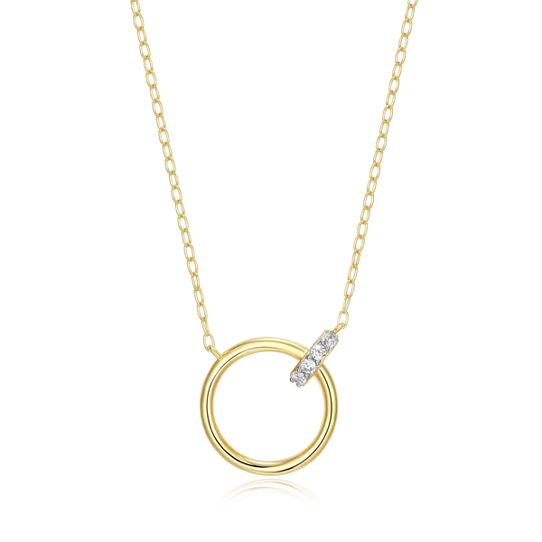 Sleek. Modern. Simply Sparkling Open Circle Necklace Image 2 Bryan Jewelry Prattville, AL