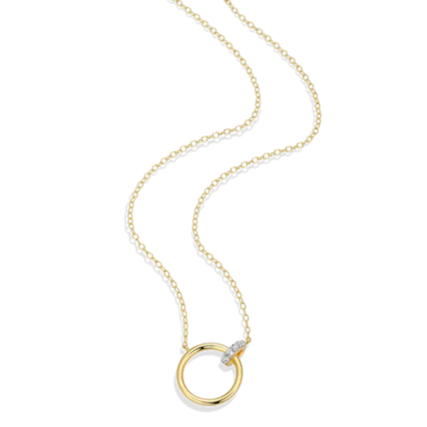 Sleek. Modern. Simply Sparkling Open Circle Necklace Image 3 Bryan Jewelry Prattville, AL