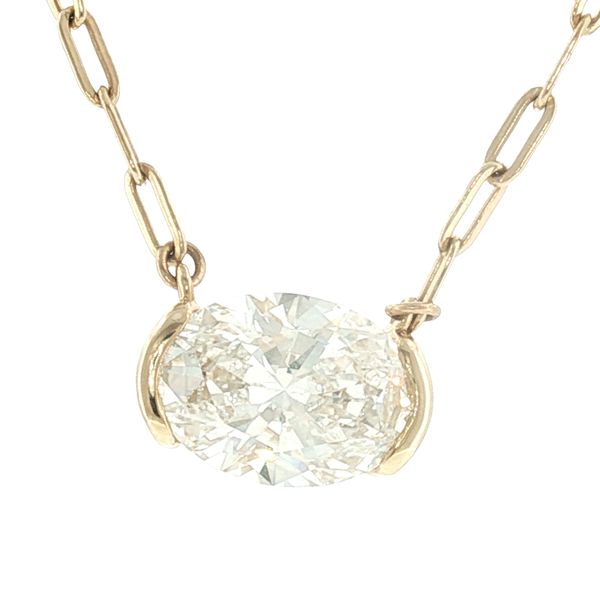 Bold Elegance: East-West Oval Diamond Necklace Image 3 Bryan Jewelry Prattville, AL