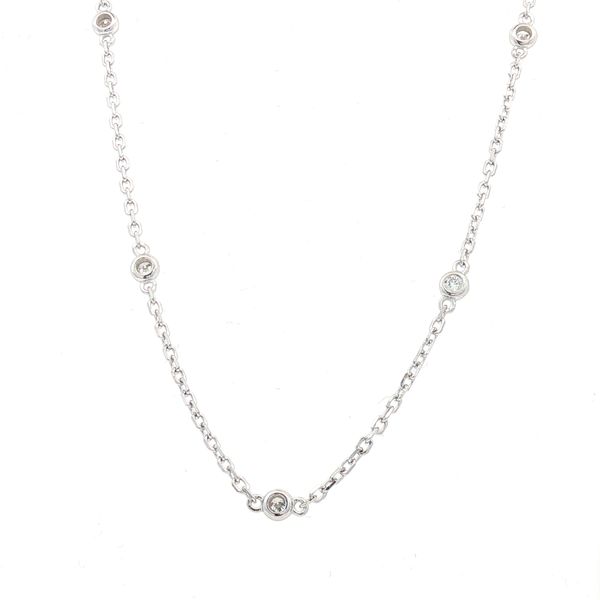 Brilliance in Motion: Sterling Silver 1/4ctw Lab Grown Diamond Station Necklace Bryan Jewelry Prattville, AL