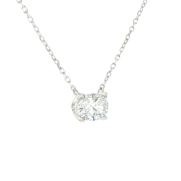 1ct Lab Grown East-West Oval Diamond Necklace in Sterling Silver Image 3 Bryan Jewelry Prattville, AL
