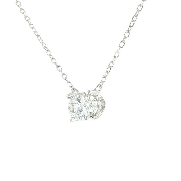 1ct Lab Grown East-West Oval Diamond Necklace in Sterling Silver Image 4 Bryan Jewelry Prattville, AL