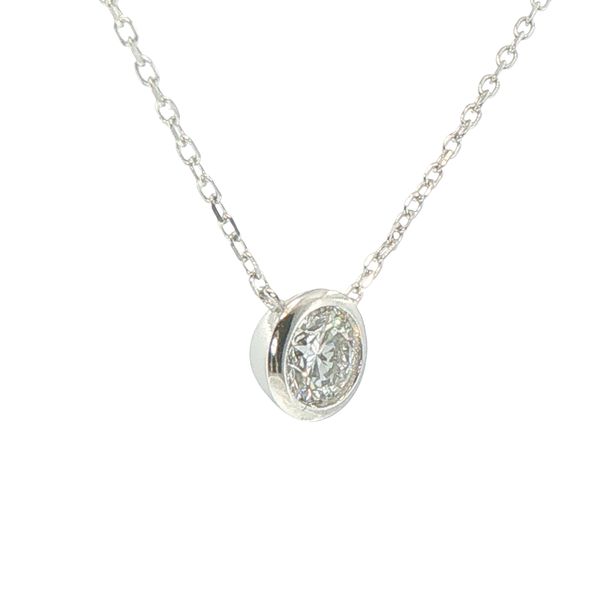 1/2ct Lab Grown Bezel Set Diamond Necklace in Sterling Silver Image 2 Bryan Jewelry Prattville, AL