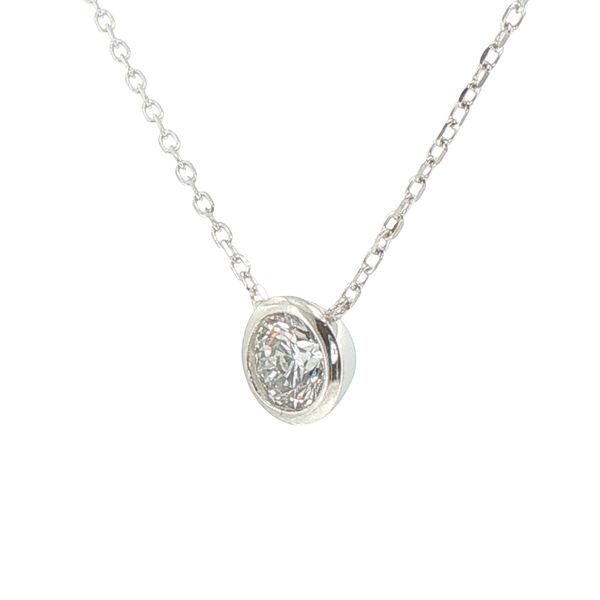 1/2ct Lab Grown Bezel Set Diamond Necklace in Sterling Silver Image 3 Bryan Jewelry Prattville, AL