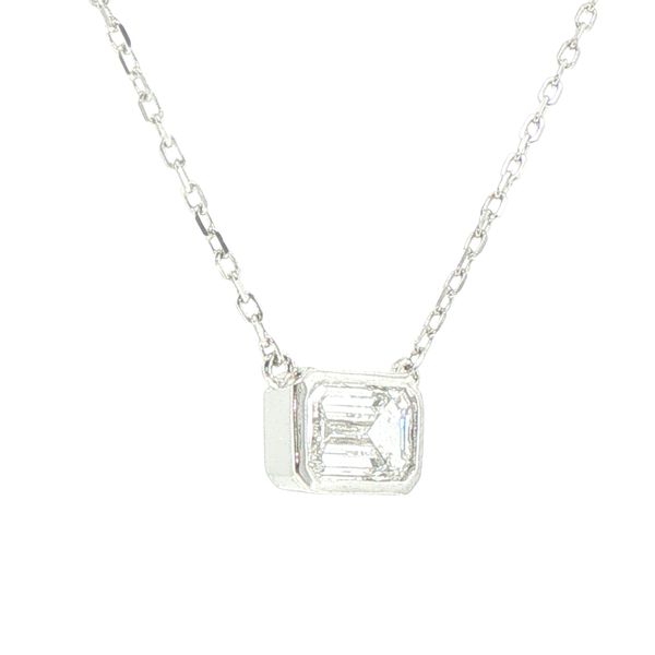 1 Carat Bezel Set Solitaire Necklace in Sterling Silver Image 2 Bryan Jewelry Prattville, AL