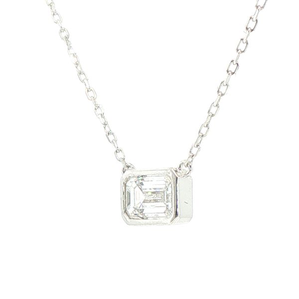 1 Carat Bezel Set Solitaire Necklace in Sterling Silver Image 3 Bryan Jewelry Prattville, AL