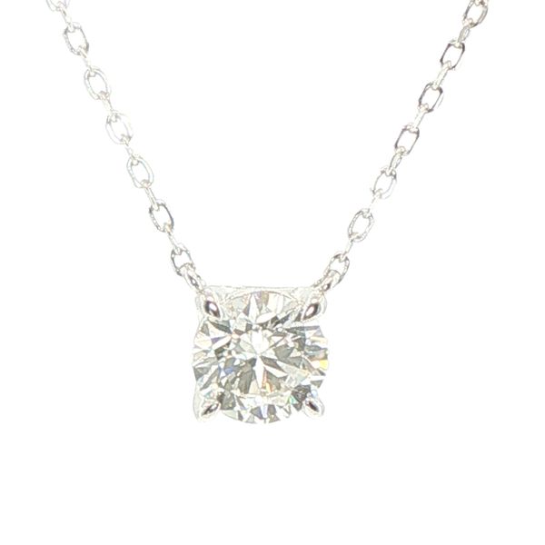1ct Lab Grown Round Diamond Solitaire Necklace in Sterling Silver Bryan Jewelry Prattville, AL