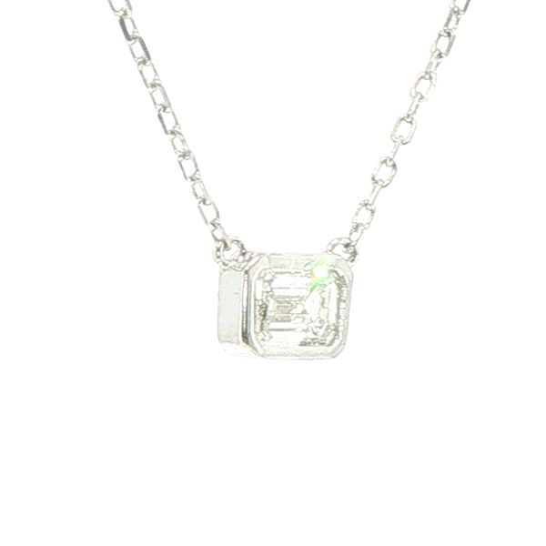1/2ct Lab Grown Emerald Cut Diamond Necklace in Sterling Silver Image 2 Bryan Jewelry Prattville, AL